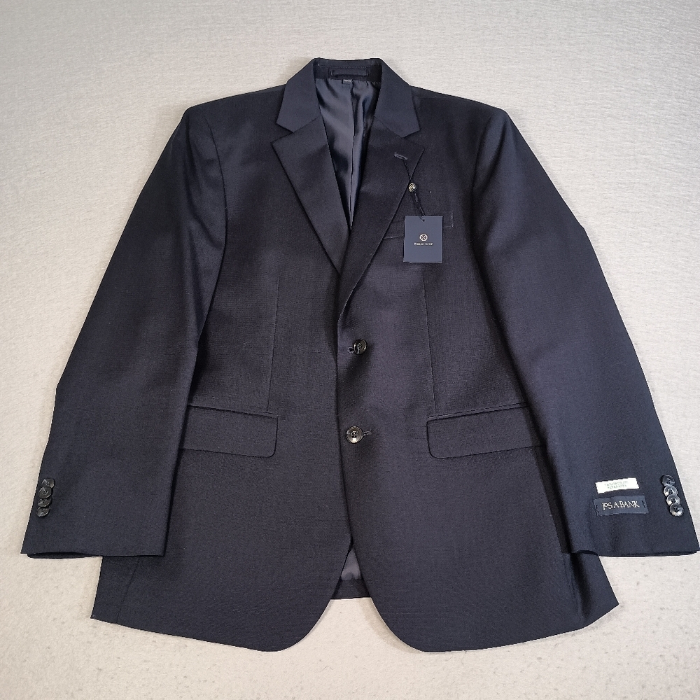 NWT Jos.A.Bank Tailored Fit Separates Size 40R Blue Double Breasted Wool Jacket